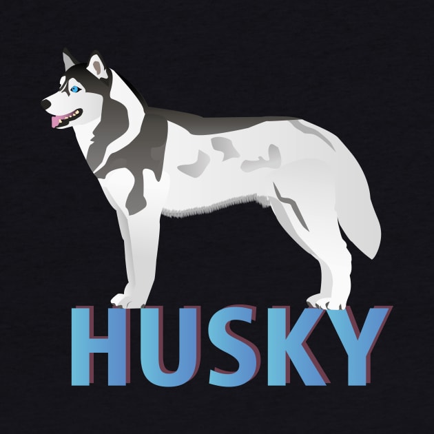 Lively Husky Dog Side View by NorseTech